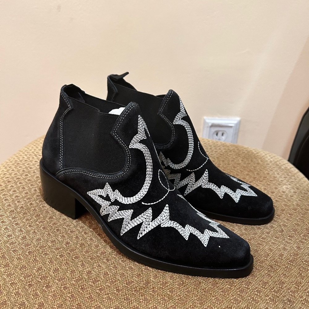 BRAND NEW real suede and calf booties